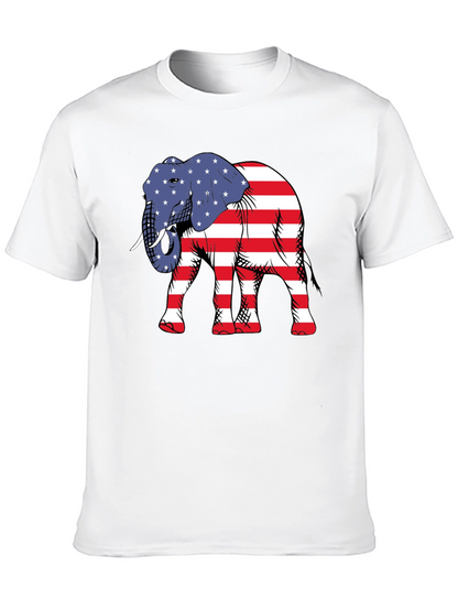 Camiseta Negra con Elefante Patriótico