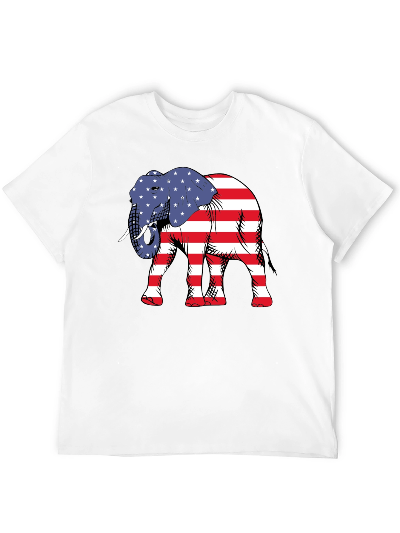 Camiseta Negra con Elefante Patriótico