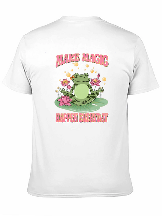 Camiseta Negra: Rana Mágica y Loto