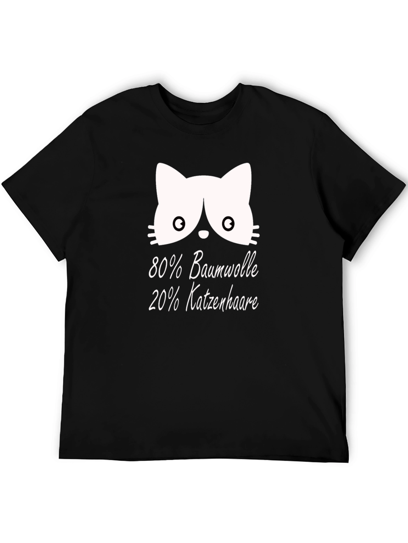 Camiseta Negra con Diseño Gato y Texto Divertido