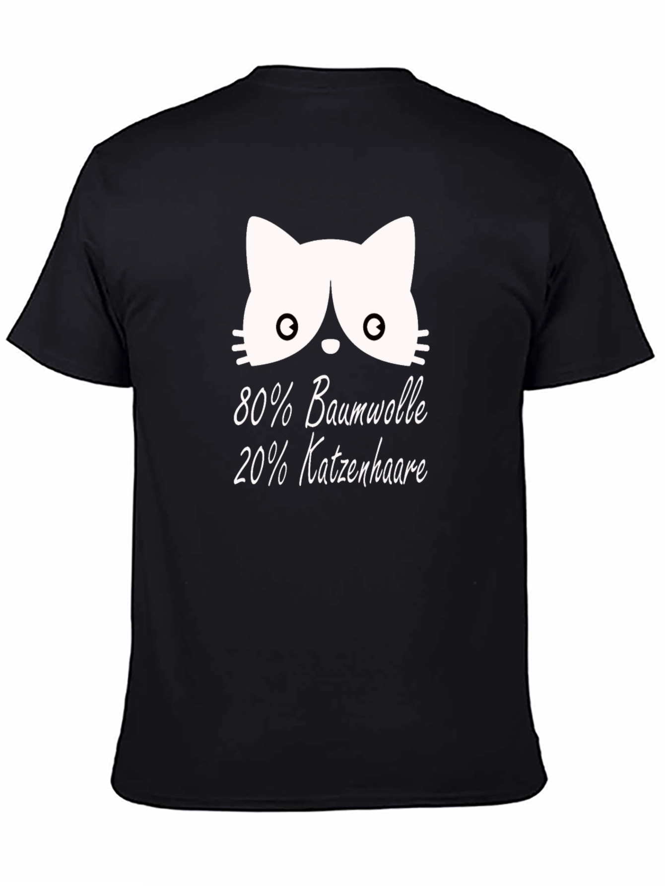 Camiseta Negra con Diseño Gato y Texto Divertido