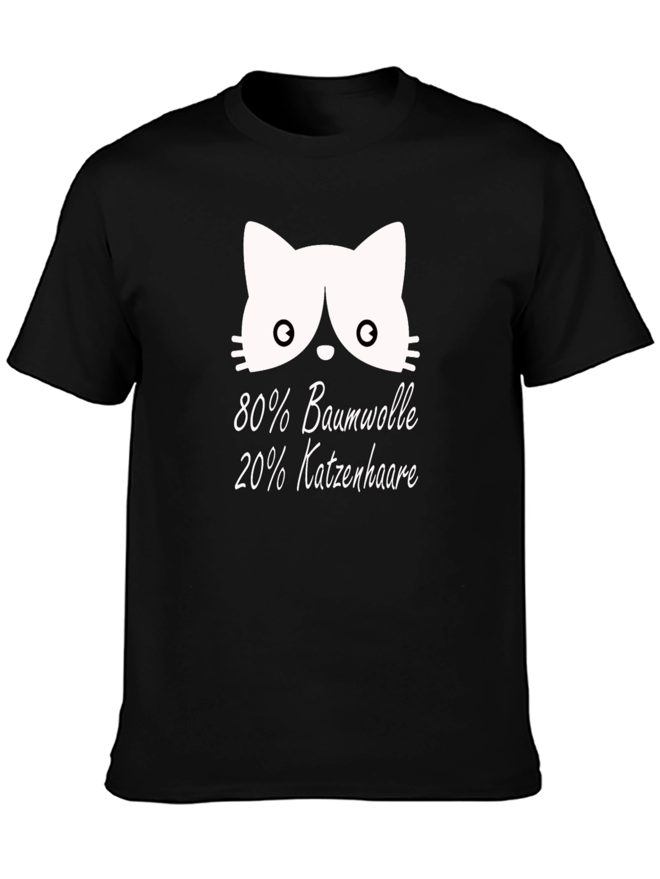 Camiseta Negra con Diseño Gato y Texto Divertido
