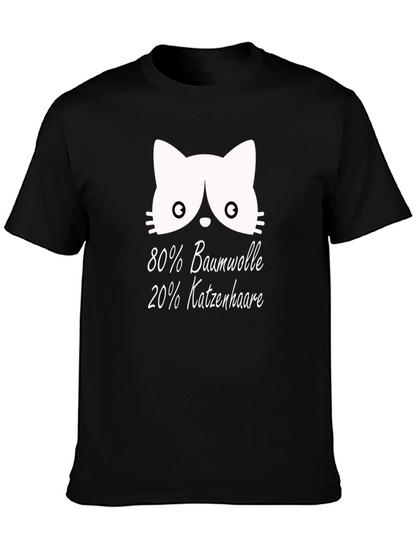 Camiseta Negra con Diseño Gato y Texto Divertido