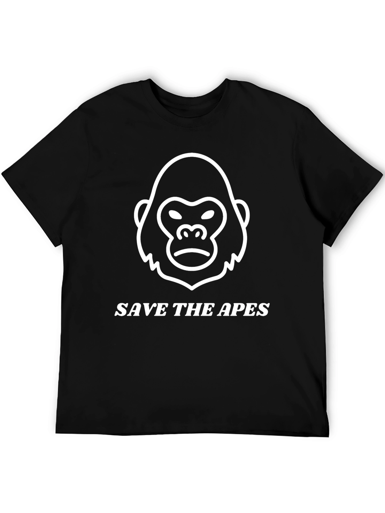 Camiseta Negra Salva a los Simios Algodón