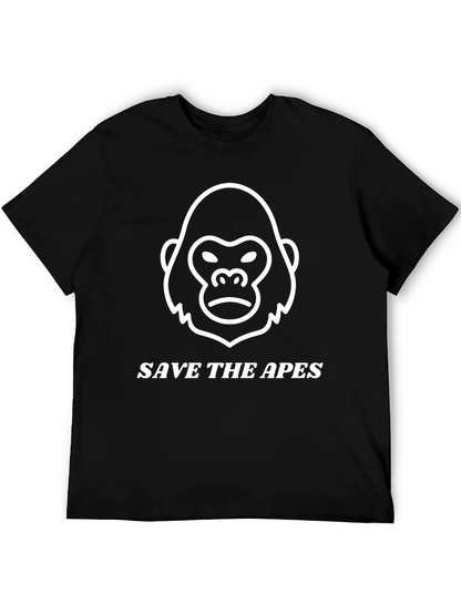 Camiseta Negra Salva a los Simios Algodón