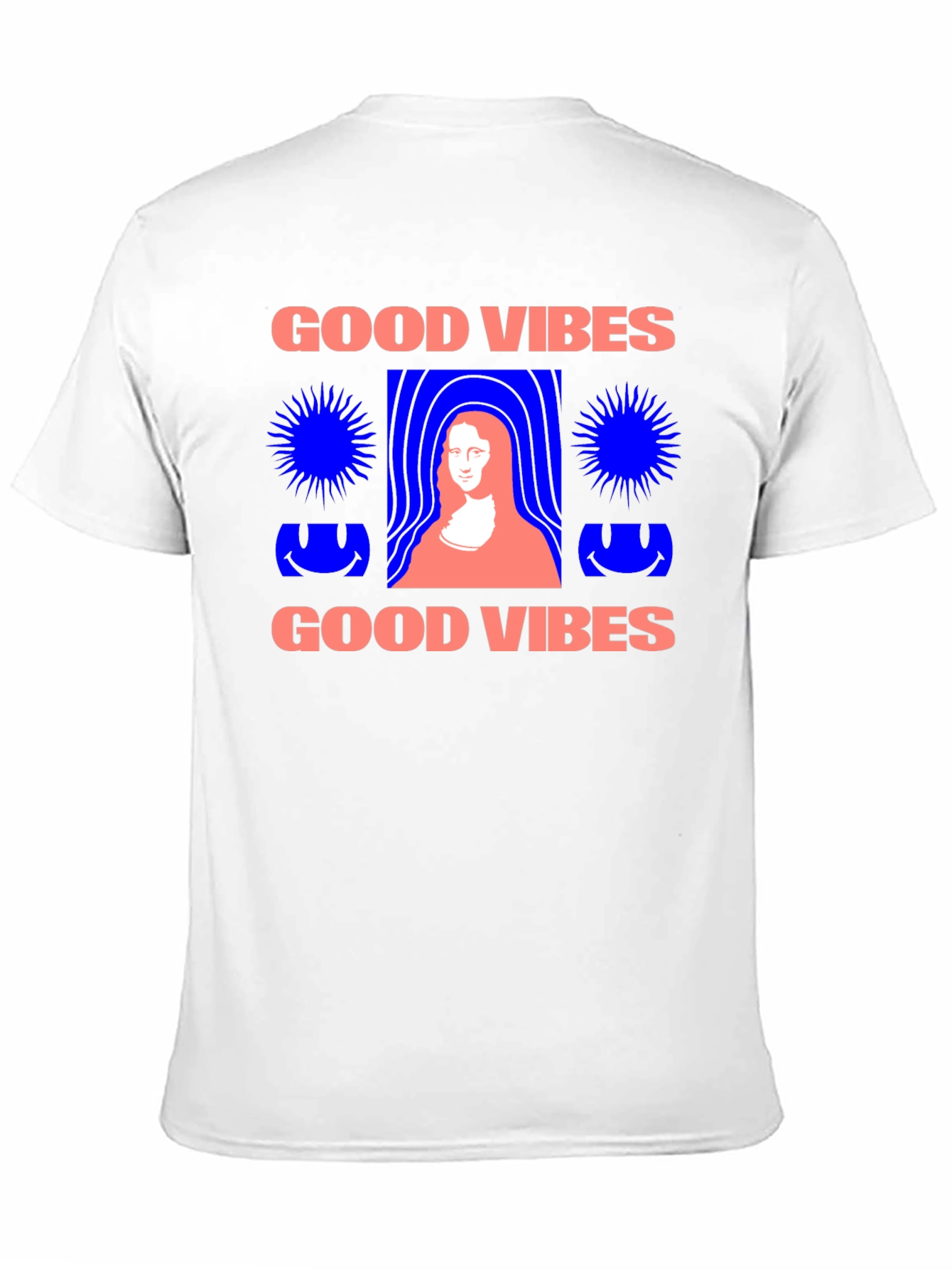 Camiseta Negra Good Vibes con Diseño Mona Lisa