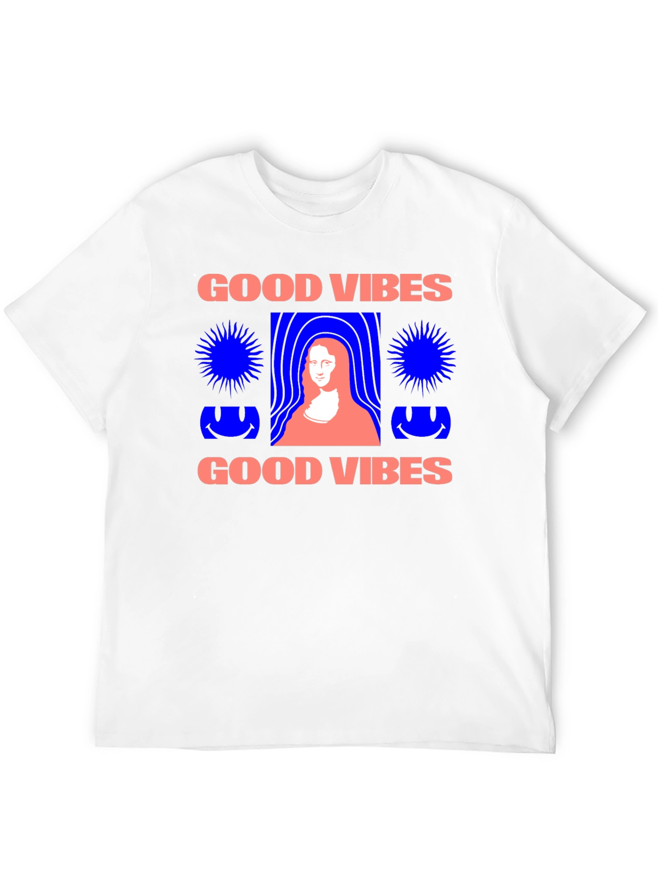 Camiseta Negra Good Vibes con Diseño Mona Lisa