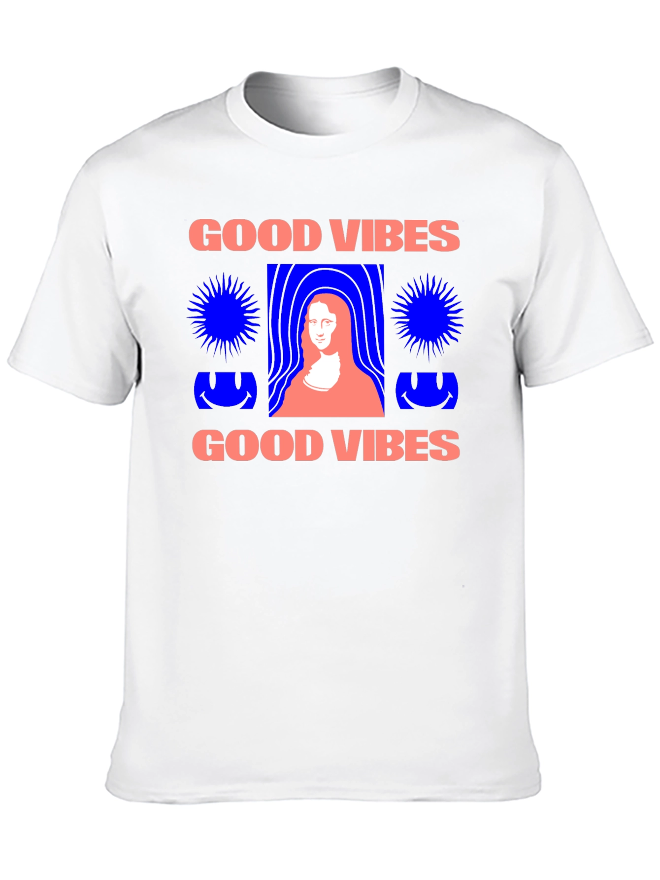 Camiseta Negra Good Vibes con Diseño Mona Lisa