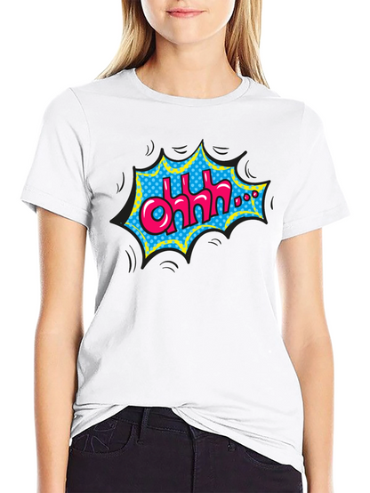 Camiseta Negra con Diseño Comic Ohhh