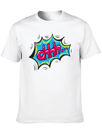 Camiseta Negra con Diseño Comic Ohhh