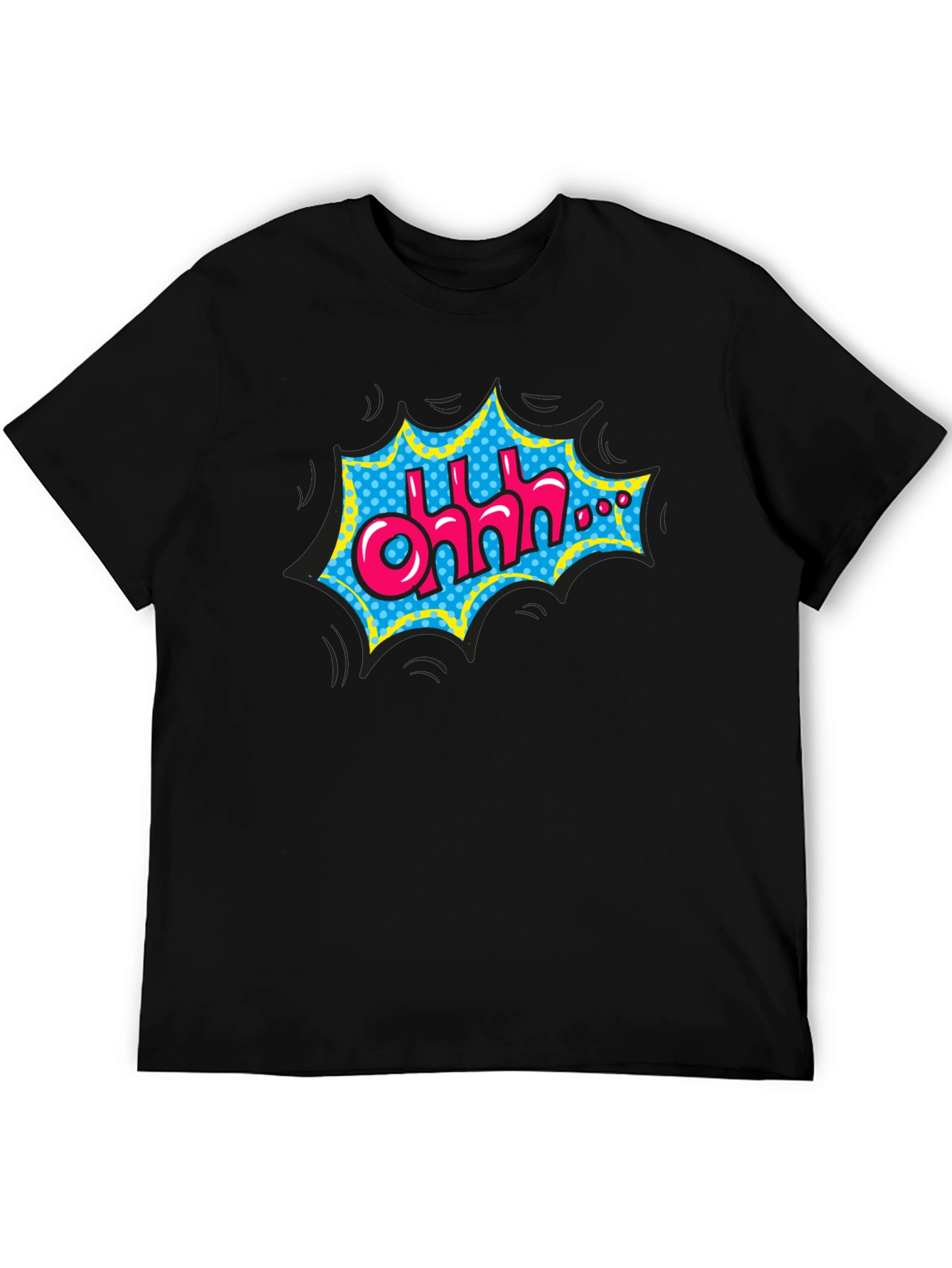 Camiseta Negra con Diseño Comic Ohhh