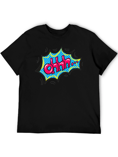 Camiseta Negra con Diseño Comic Ohhh