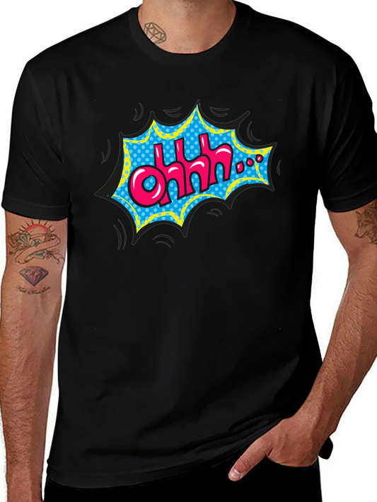 Camiseta Negra con Diseño Comic Ohhh