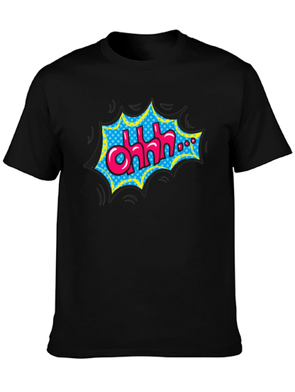 Camiseta Negra con Diseño Comic Ohhh