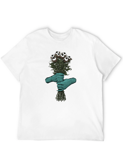 Camiseta Negra con Diseño Floral Ocular