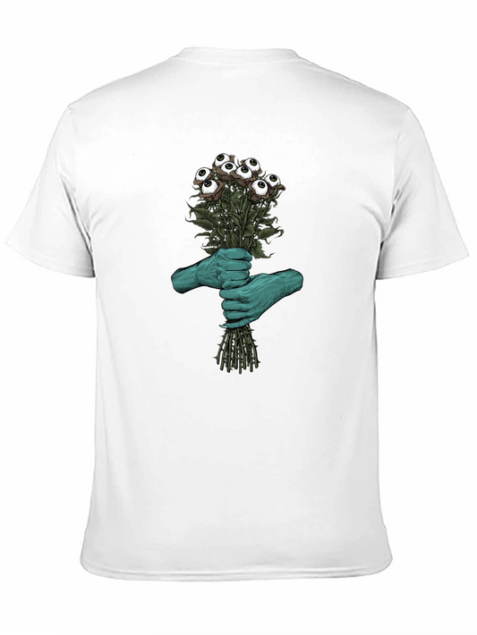 Camiseta Negra con Diseño Floral Ocular