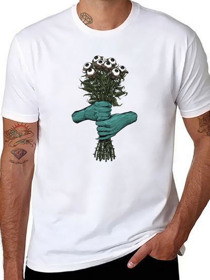 Camiseta Negra con Diseño Floral Ocular