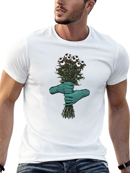Camiseta Negra con Diseño Floral Ocular