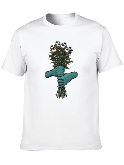 Camiseta Negra con Diseño Floral Ocular