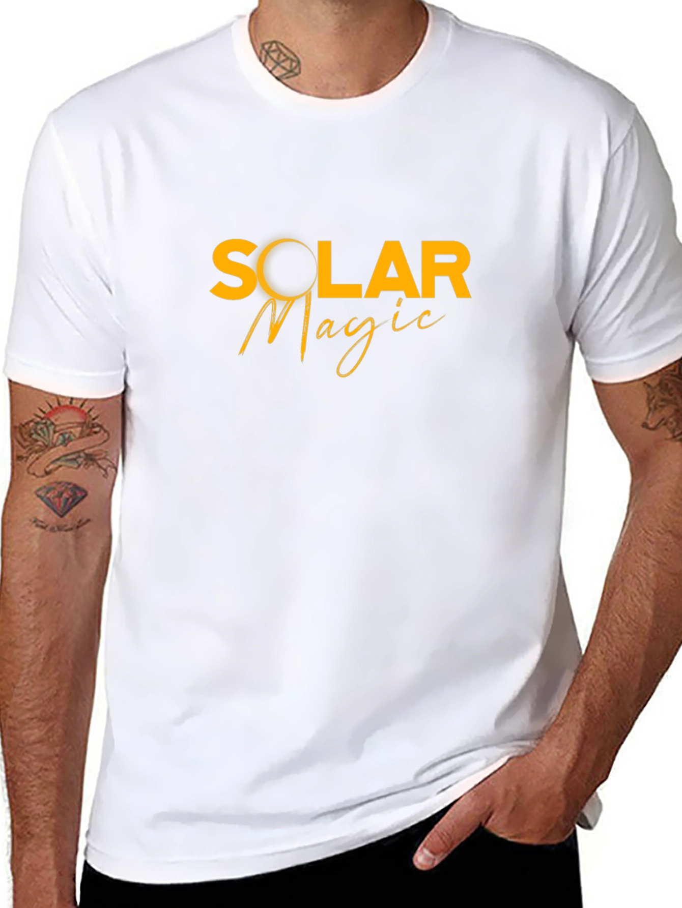 Camiseta Negra Solar Magic Hombre Casual