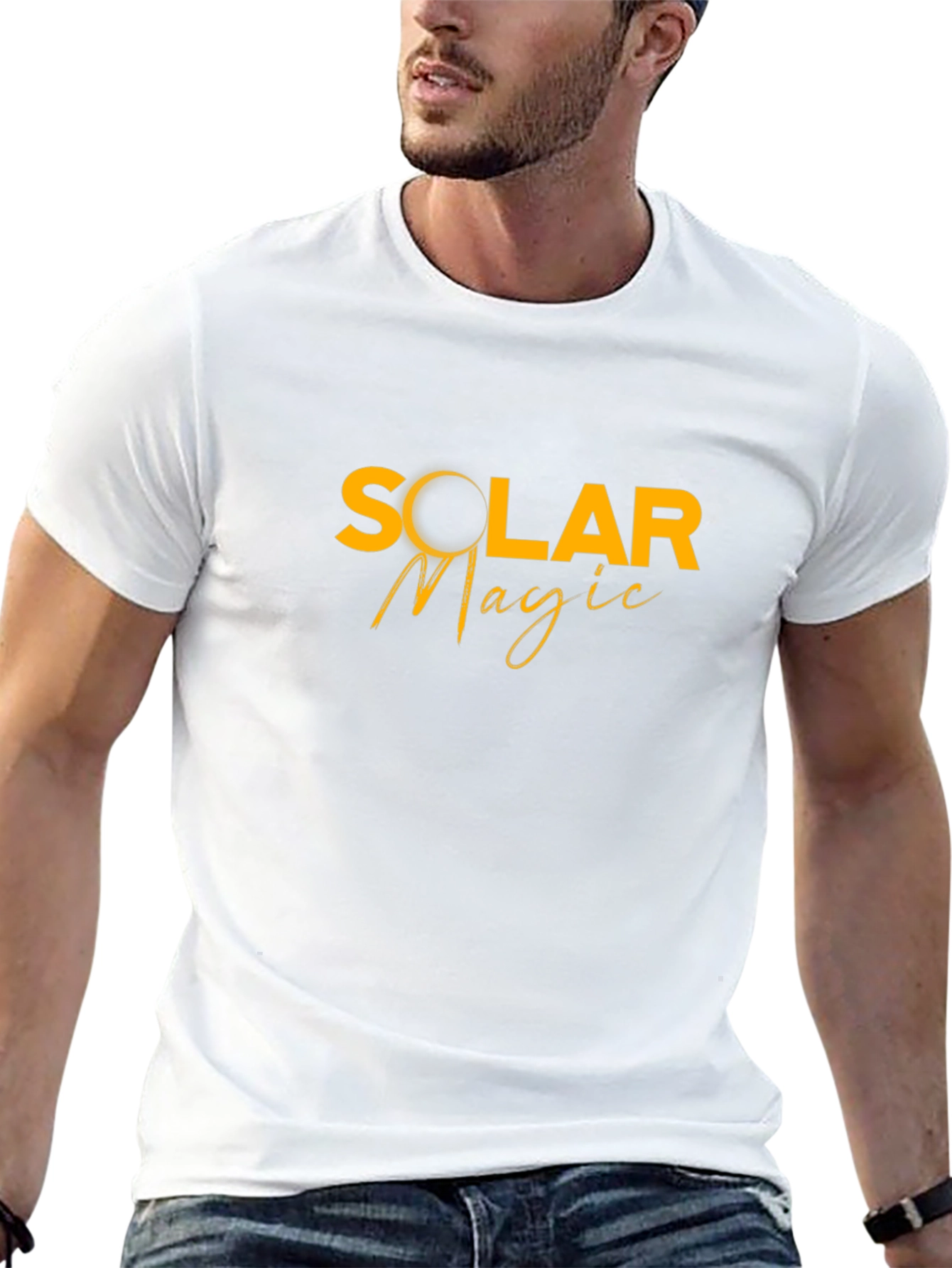 Camiseta Negra Solar Magic Hombre Casual