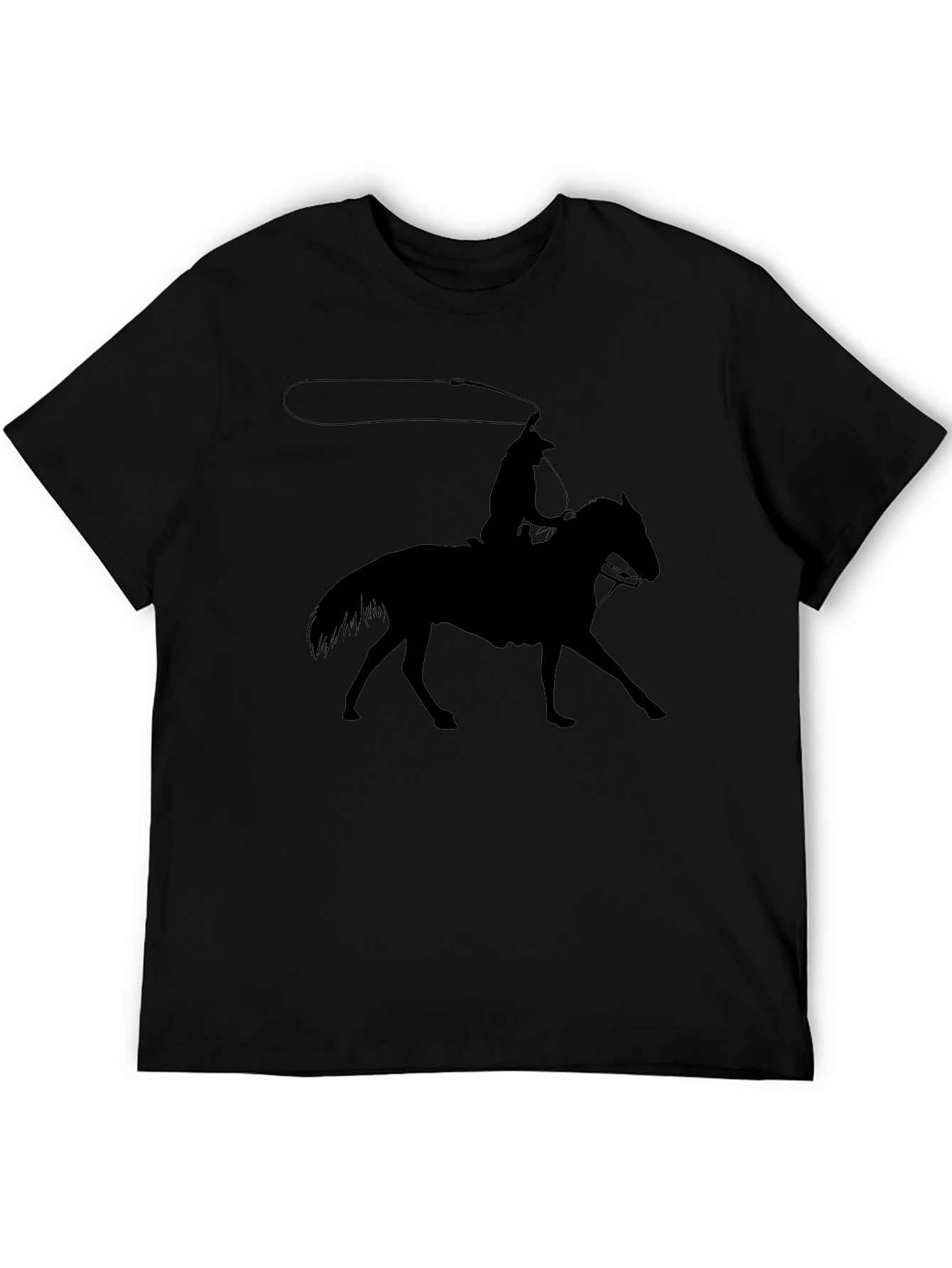 Camiseta Negra Vaquero Silueta