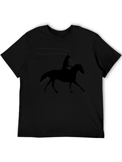 Camiseta Negra Vaquero Silueta