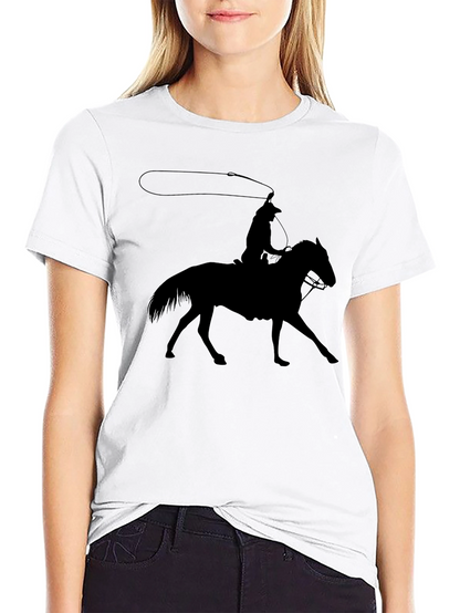 Camiseta Negra Vaquero Silueta