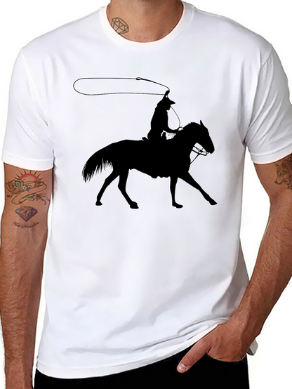 Camiseta Negra Vaquero Silueta
