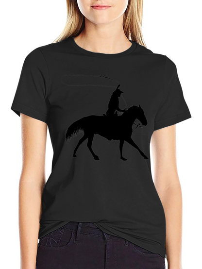Camiseta Negra Vaquero Silueta
