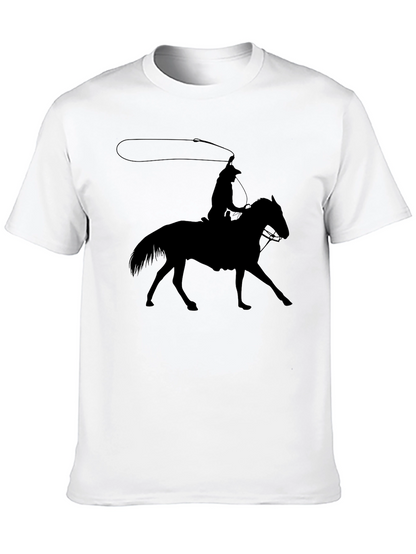 Camiseta Negra Vaquero Silueta
