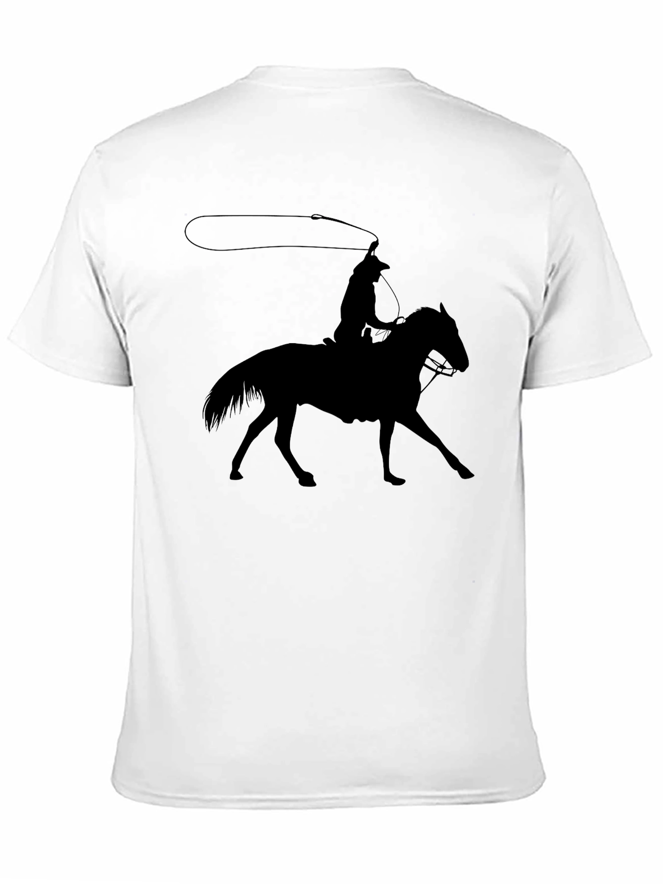 Camiseta Negra Vaquero Silueta