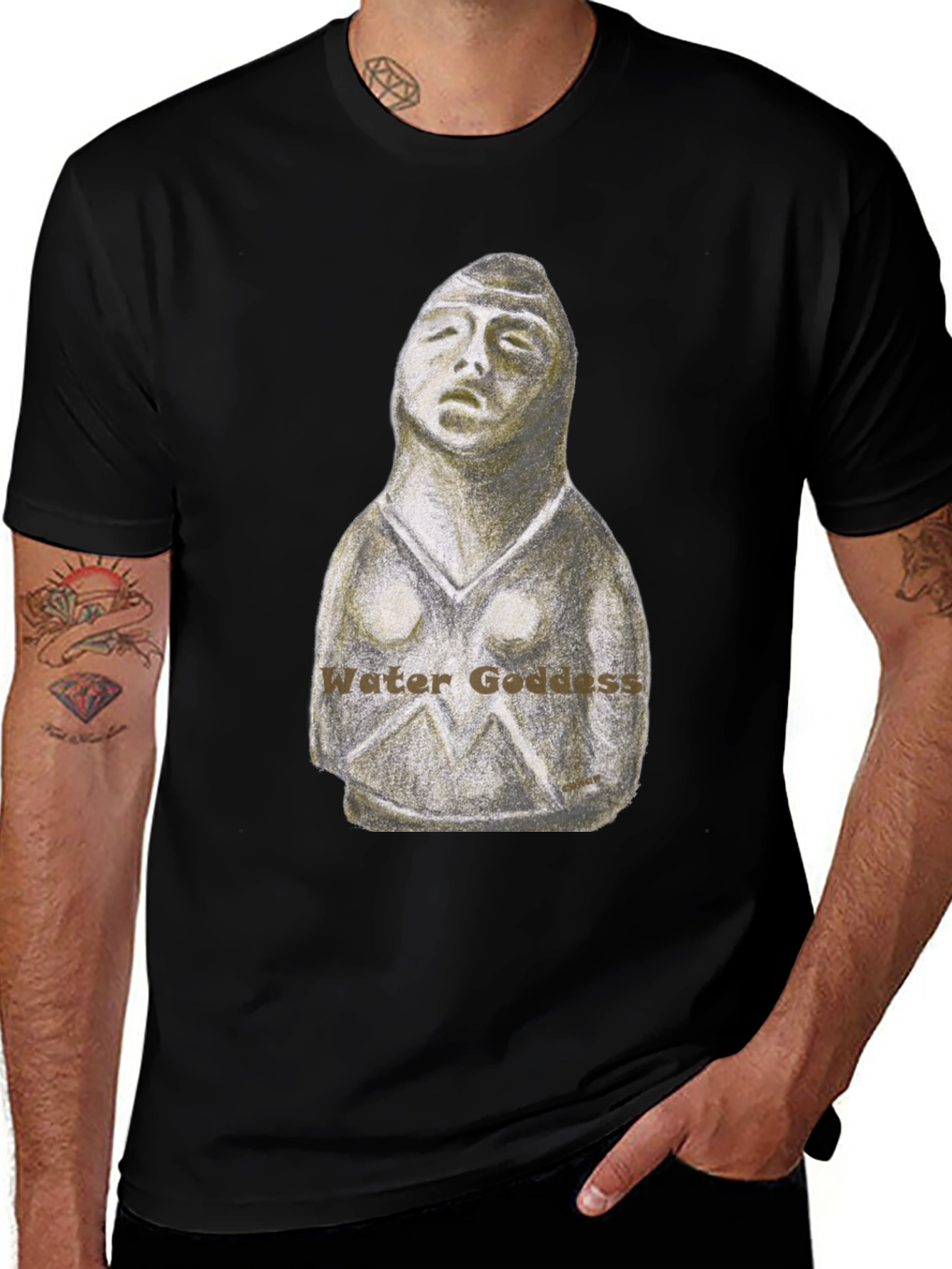 Camiseta Negra Diosa del Agua