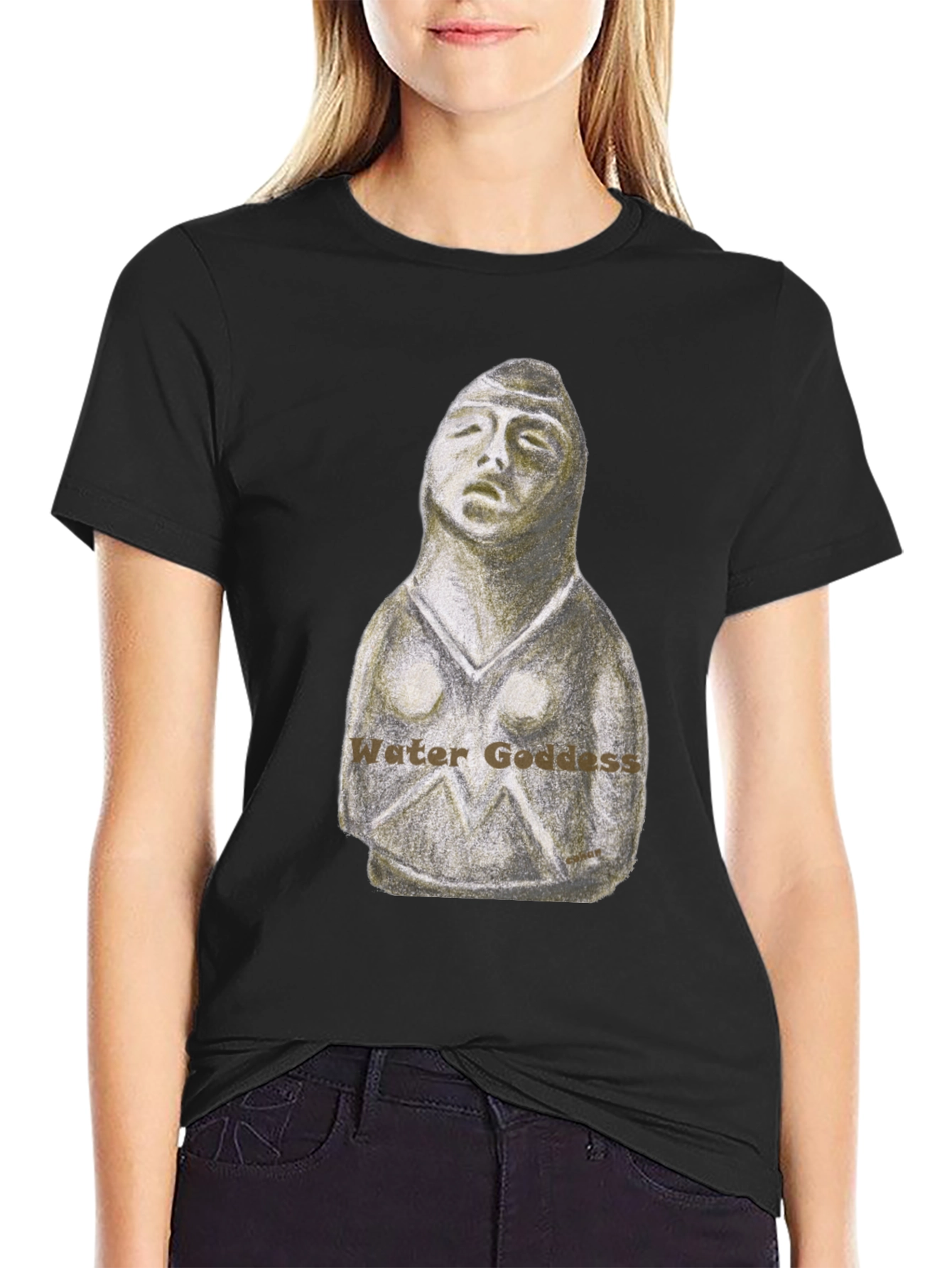 Camiseta Negra Diosa del Agua