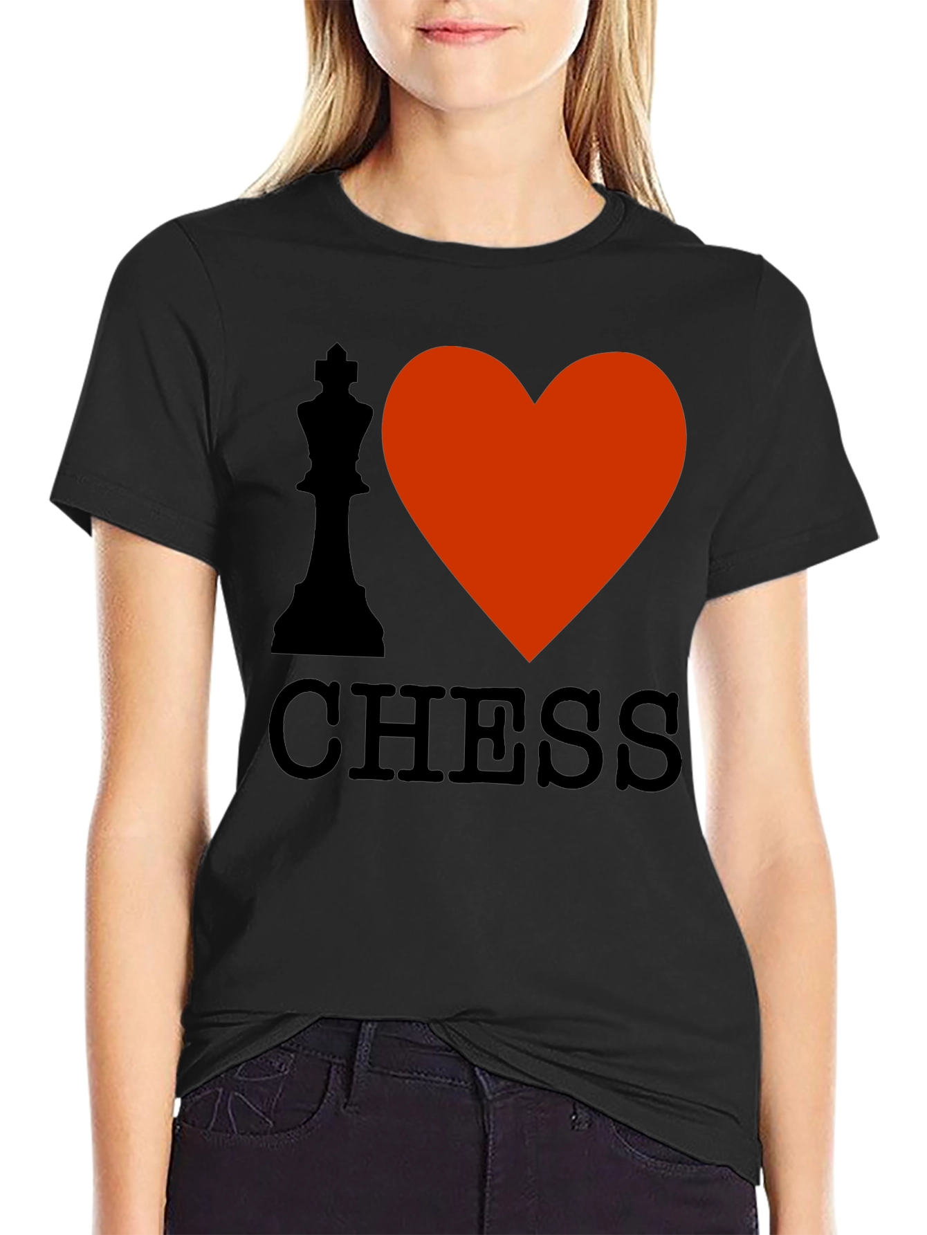 Camiseta Negra Amo el Ajedrez