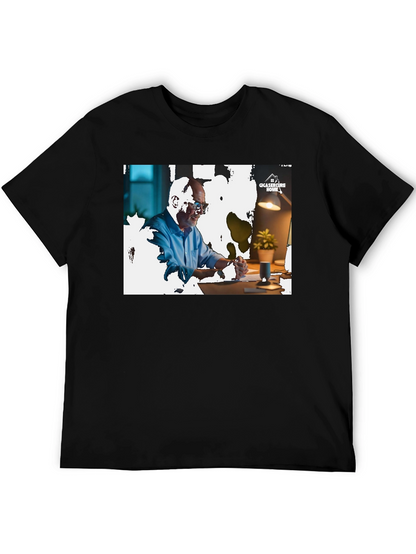Camiseta Negra con Diseño Gráfico Hombre