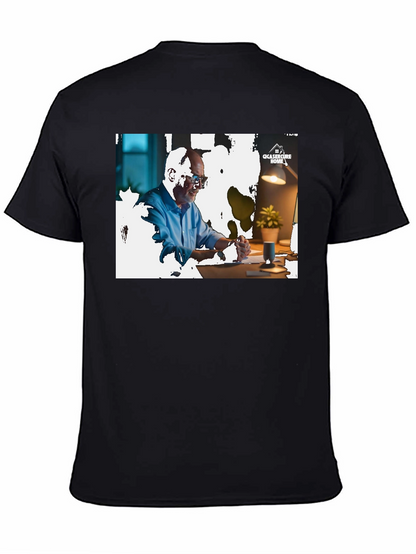 Camiseta Negra con Diseño Gráfico Hombre