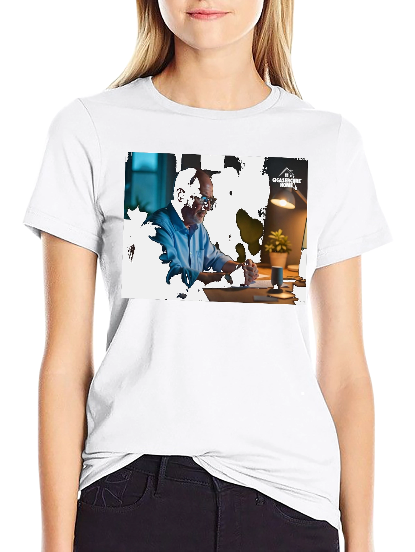 Camiseta Negra con Diseño Gráfico Hombre