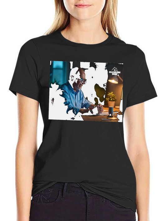Camiseta Negra con Diseño Gráfico Hombre