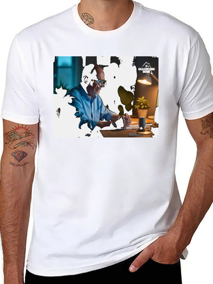 Camiseta Negra con Diseño Gráfico Hombre