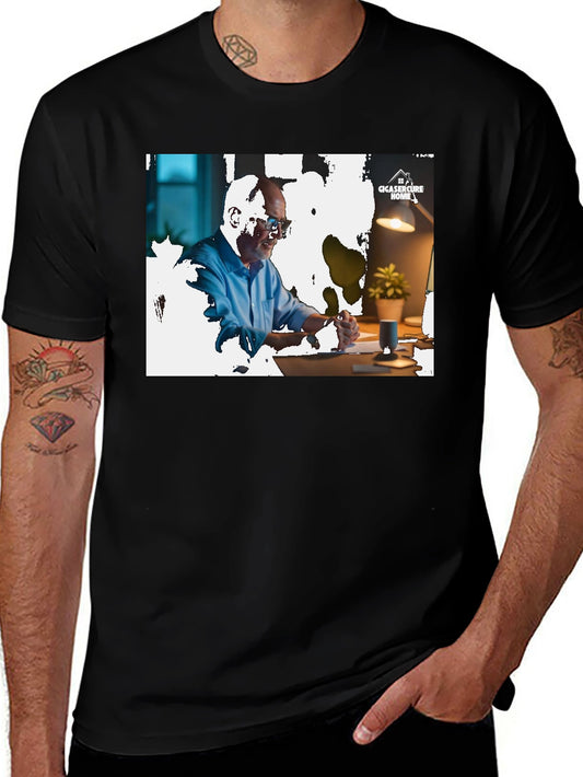 Camiseta Negra con Diseño Gráfico Hombre