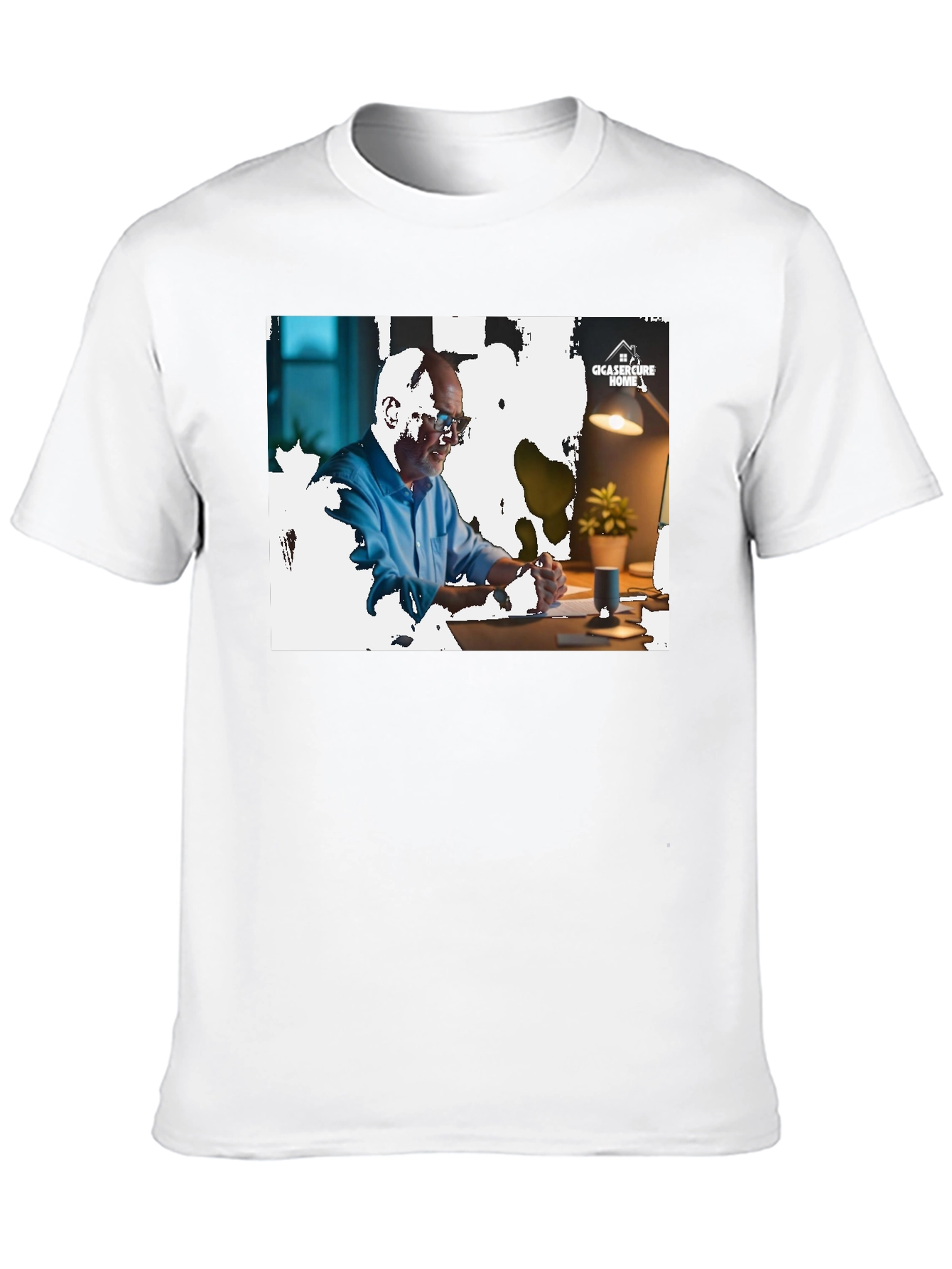 Camiseta Negra con Diseño Gráfico Hombre