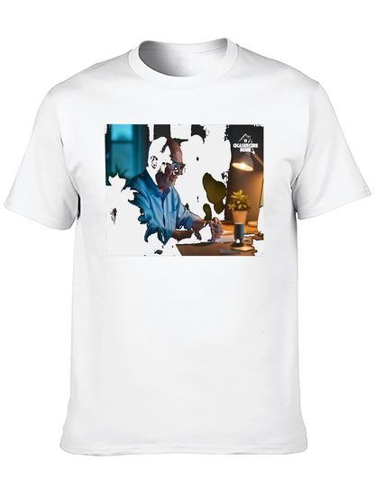 Camiseta Negra con Diseño Gráfico Hombre