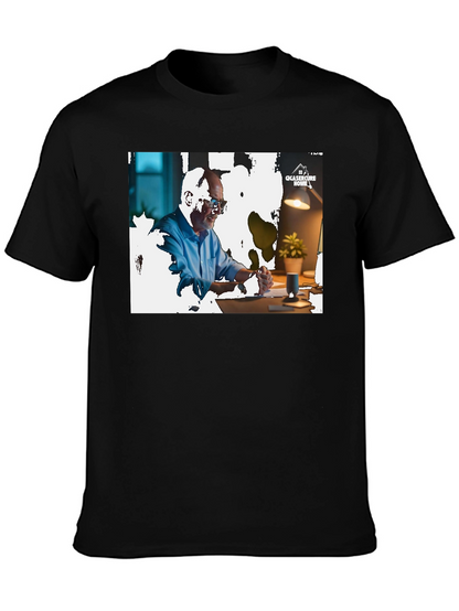 Camiseta Negra con Diseño Gráfico Hombre