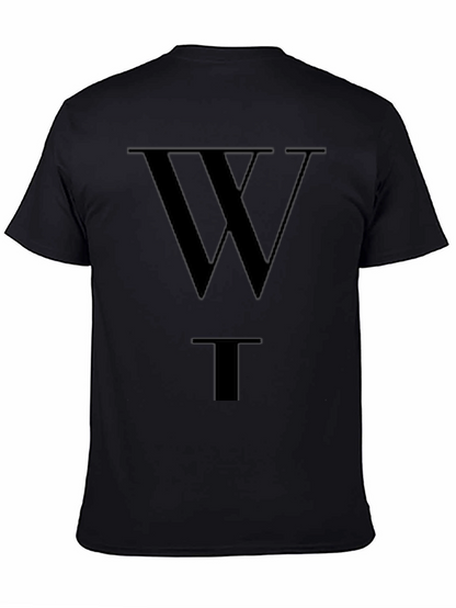 Camiseta Negra WT Estilo Casual Algodón