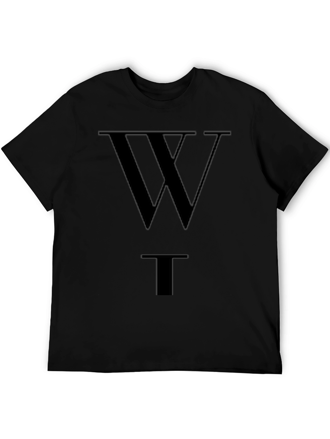Camiseta Negra WT Estilo Casual Algodón
