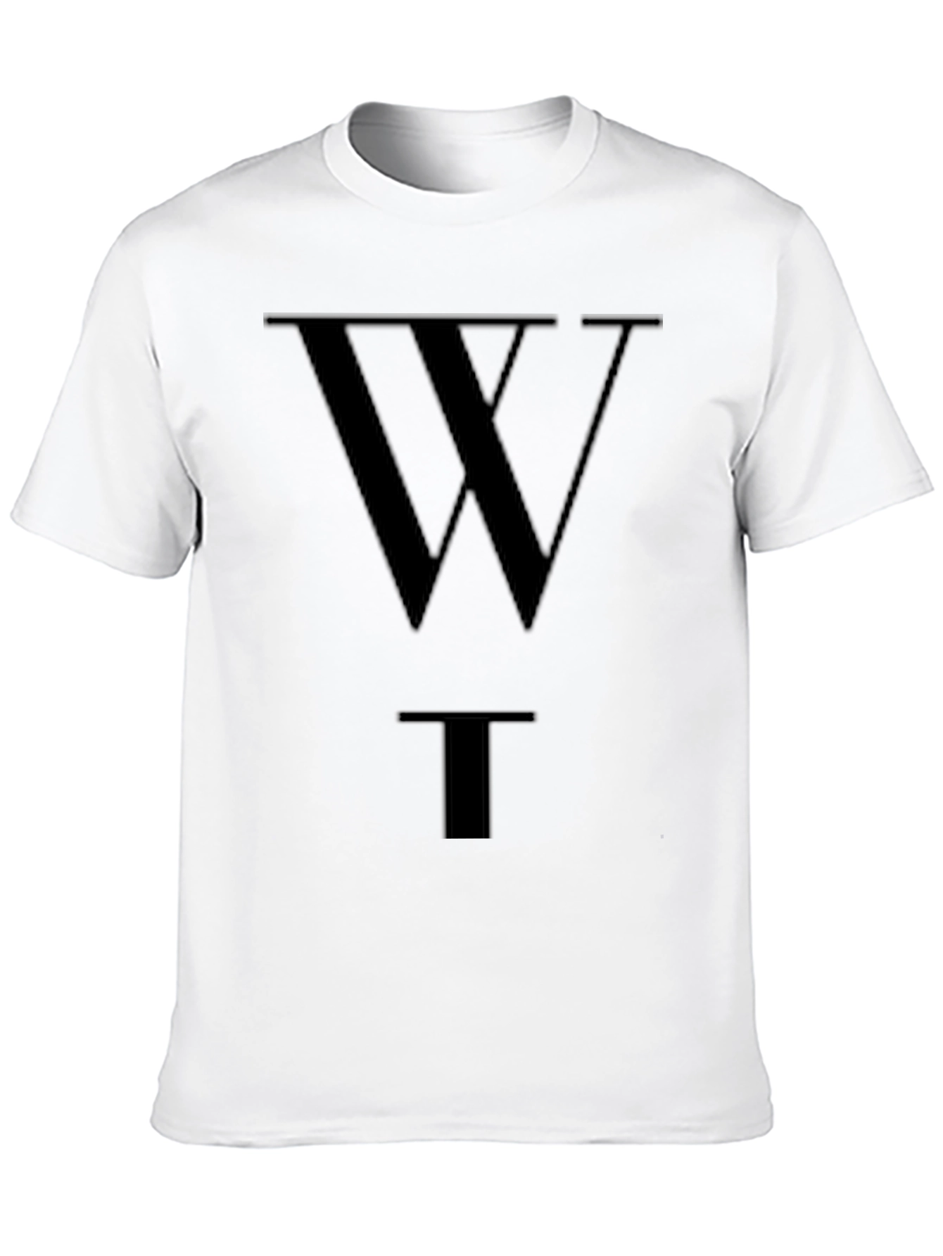 Camiseta Negra WT Estilo Casual Algodón