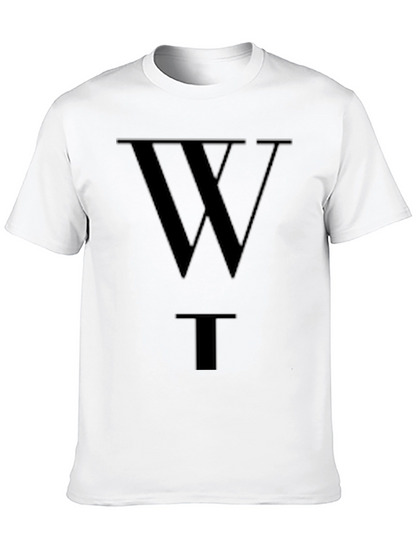Camiseta Negra WT Estilo Casual Algodón