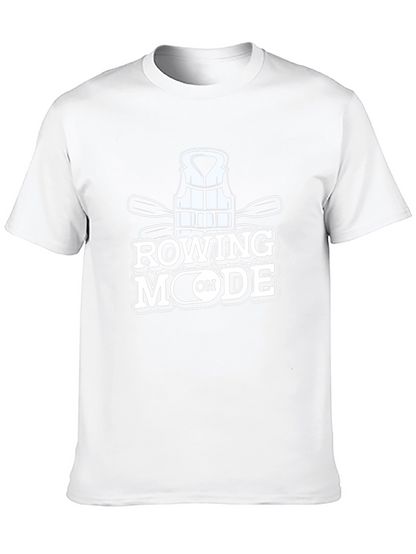 Camiseta Negra Rowing Mode On para Aficionados al Remo