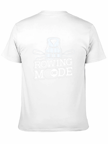 Camiseta Negra Rowing Mode On para Aficionados al Remo